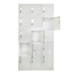 Гардероб, метален, с петнадесет отделения, 185 x 90 x 40 cm, сив - Image 2