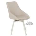 ТРАПЕЗЕН СТОЛ WIGAN  КОЖА - СВЕТЛО СИВ